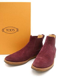 TOD’S トッズ サイドゴア スエードレザーブーツ パープル 5 1/2 【中古】 ITJW1LAJ675W