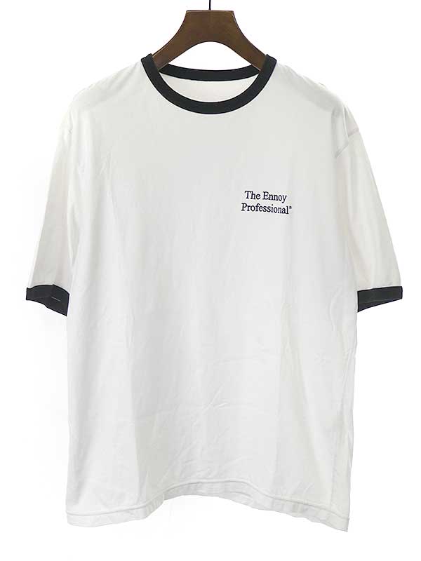楽天市場】ENNOY エンノイ 20SS ロゴ刺繍リンガーTシャツ ホワイト L 