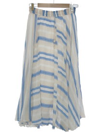 ne Quittez pas ヌキテパ Voile Stripe Flare Skirt ロングスカート ミックス F 【中古】 IT7XY4MPUIIU