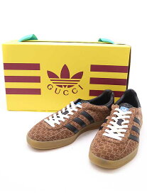 GUCCI×adidas グッチ×アディダス 22AW Gazelle Square GG Monogram スニーカー ブラウン 25cm 【中古】 ITE3172QAAT4