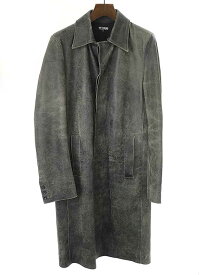 RAF SIMONS ラフシモンズ 2002AW Virginia Creeper Lether Coat レザーコート グレー 48 【中古】 ITV6YEWK2972