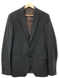 ETRO エトロ 19AW ロゴストライプ 2Bシングルテーラード セットアップスーツ チャコールグレー系 48 1A940 【中古】 IT9L8YGLUQBV