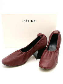 CELINE セリーヌ フィービー期 チャンキーヒールバレエパンプス バーガンディ 36 【中古】 ITW990KFTFBD