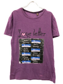 John Galliano ジョンガリアーノ love letters tee プリントTシャツ パープル XS 【中古】 IT6AI3KPE5G8