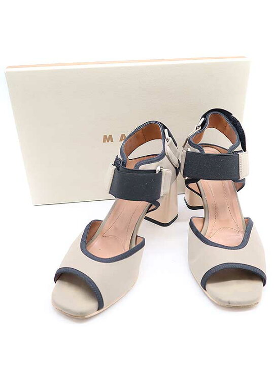 楽天市場】MARNI マルニ チャンキーヒール ストラップサンダル 