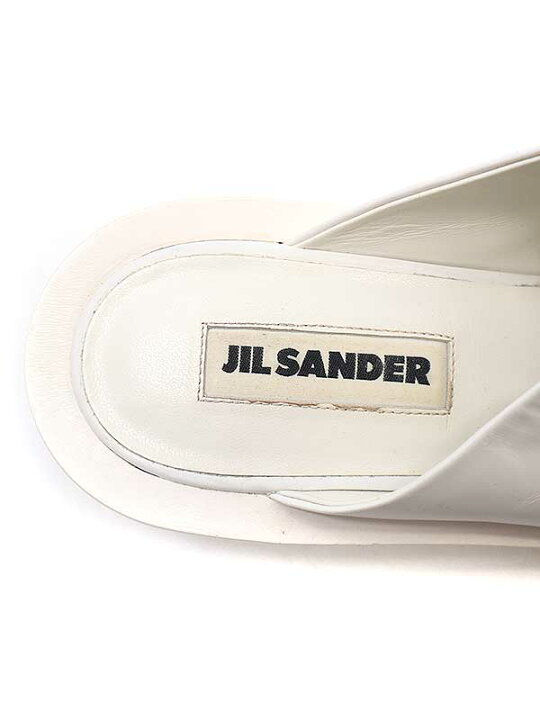 楽天市場】JIL SANDER ジルサンダー レザーサンダル ホワイト 39  