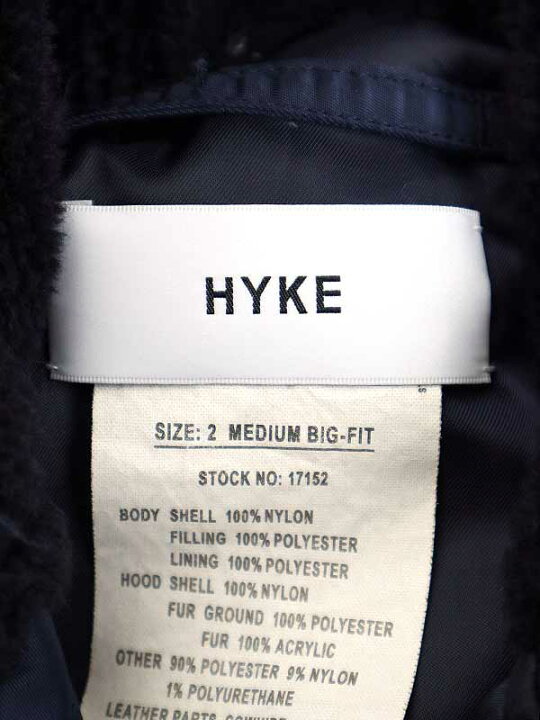 楽天市場】HYKE ハイク 18AW N-3B JACKET/BIG FIT ミリタリーコート 