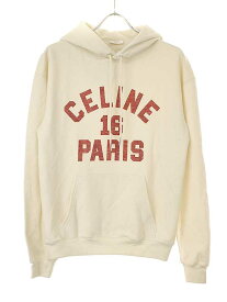 CELINE セリーヌ 22SS 16PARIS ロゴプリントスウェットパーカー アイボリー XS 2Y756450I 【中古】 ITX75QI4SSBE