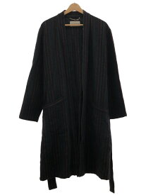 WACKO MARIA ワコマリア 18AW MULTI STRIPED GOWN COAT マルチストライプガウンコート ネイビー S 【中古】 IT6WNX23D08K