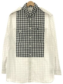 BURBERRY バーバリー 19SS ギンガムチェックパッチシャツ ブラック ホワイト S 4563048 【中古】 ITEP50WQ3SMO