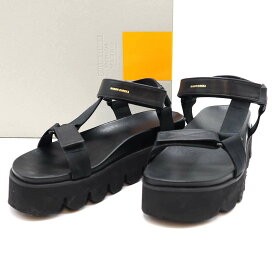 MAISON EUREKA メゾンエウレカ VELCRO SANDAL プラットフォームレザーベルクロサンダル ブラック S 【中古】 ITQ22FVD4H9P