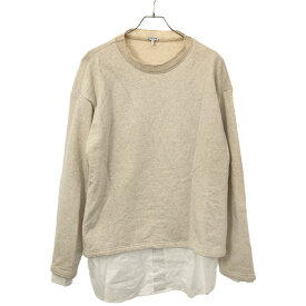 LOEWE ロエベ 21AW BI-MATERIAL SWEATSHIRT シャツレイヤードプルオーバースウェットトレーナー アイボリー S S359341XAX 【中古】 ITVXBTZMI3YQ