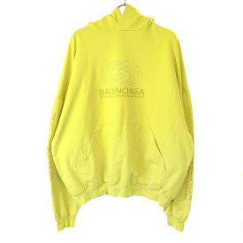 BALENCIAGA バレンシアガ 24SS SURFER ROUND HOODIE ロゴプリントプルオーバー パーカー 761458 TPVM5 イエロー 3 【中古】 ITW0YZN2L1NW