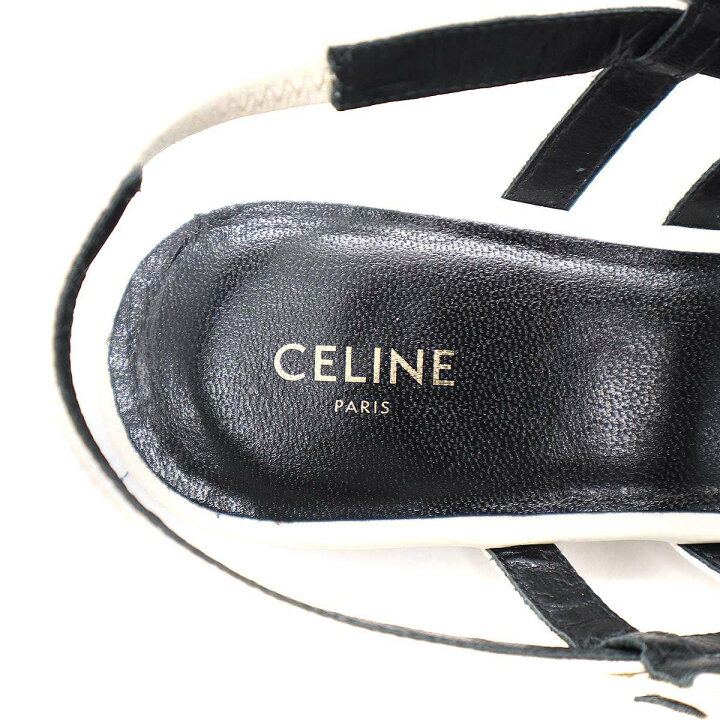 楽天市場】CELINE セリーヌ エンボス ストラップミュールサンダル  