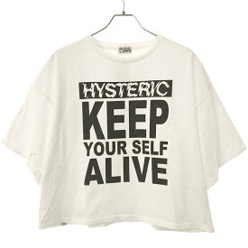 HYSTERIC GLAMOUR ヒステリックグラマー KEEP YOUR SELF ALIVE ワイドTシャツ ホワイト F 01171CT08 【中古】 ITW3T84JO7TW