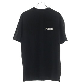 VETEMENTS ヴェトモン 21AW POLIZEI T-shirt プリントTシャツ ブラック XS UAH21TR511 【中古】 ITE8IVDNSIV4