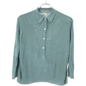 HERMES エルメス ビスコースニットポロシャツ ミントグリーン SM 【中古】 IT9GGG5WL2W0