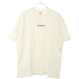 VETEMENTS ヴェトモン 20AW ロゴプリントオーバーサイズTシャツ ホワイト S UAH20TR611 【中古】 ITFUOXEECDJO