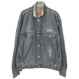 DIESEL ディーゼル 90's Industry 襟レザーデニムジャケット グレー XL 【中古】 IT6WXA7QZ64F