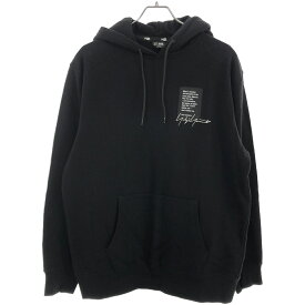 Yohji Yamamoto×New Era ヨウジヤマモト ニューエラ 22AW YY LABEL LOGO HOODIE ロゴ刺繍プルオーバースウェットパーカー ブラック L HE-T94-088 【中古】 ITA4DTRVGH94