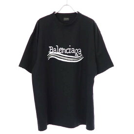 BALENCIAGA バレンシアガ 23AW Large Fit Tee ラージフィットロゴプリントTシャツ 641655 TNVE7 ブラック L 【中古】 ITXCZ7EW5344