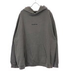 BALENCIAGA バレンシアガ Medium Fit ロゴ刺繍プルオーバーパーカー 600583 TNVH1 チャコール XXL 【中古】 ITN1H65QGDHC