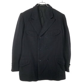 Yohji Yamamoto POUR HOMME ヨウジヤマモト プールオム 2008AW ハンドステッチウールコットンダブルジャケット HE-J35-111 ネイビー 2 【中古】 ITB2ZHWO6JG0