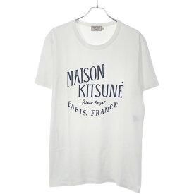 MAISON KITSUNE メゾンキツネ ロゴプリントクルーネックTシャツ KMM-48510-B ホワイト L 【中古】 IT5JEFI3PA7K