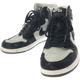 NIKE ナイキ WMNS AIR JORDAN 1 "MEDIUM GREY スニーカー DZ2523-001 ブラック×グレー 24cm 【中古】 ITNEC1B094JS