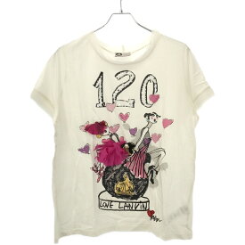 LANVIN ランバン 120 Print Embellished T-Shirt デザインTシャツ ホワイト M 【中古】 ITDSBA9QSCP3