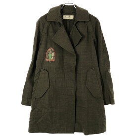 MARNI マルニ 2009AW ワッペン装飾ステンカラーコート カーキ系 40 【中古】 ITU3N97PUEK6