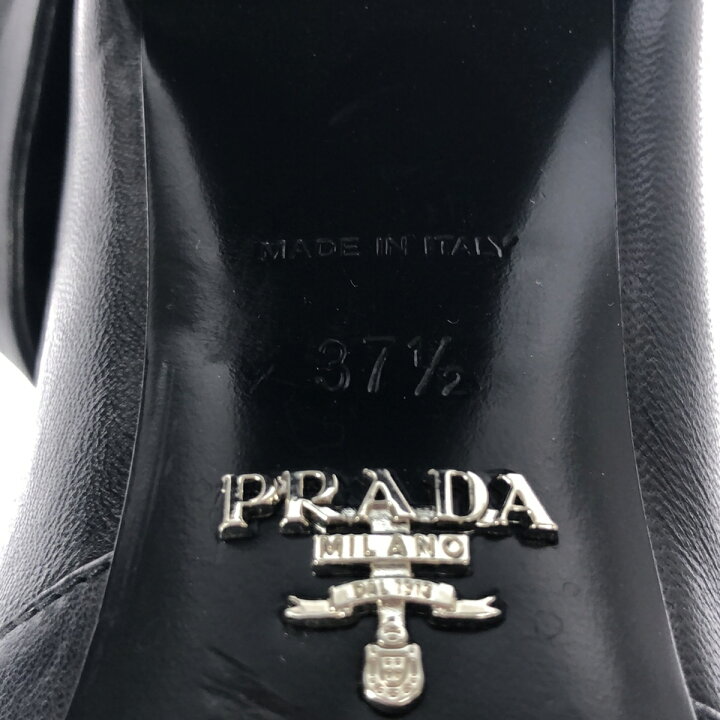 楽天市場】PRADA プラダ ショートウエスタンヒールブーツ ブラック 37 