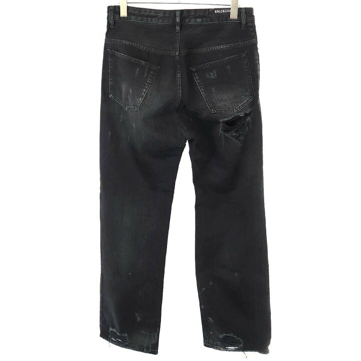 楽天市場】BALENCIAGA バレンシアガ 23SS Destroyed Knee Baggy Jeans 