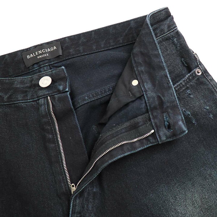 楽天市場】BALENCIAGA バレンシアガ 23SS Destroyed Knee Baggy Jeans 