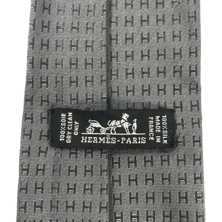 楽天市場】HERMES エルメス ファソネH シルクネクタイ グレー 【中古 