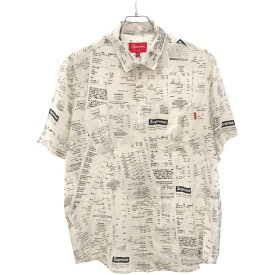 Supreme シュプリーム 20AW Receipts Rayon S/S Shirt S ショートスリーブシャツ ホワイト S 【中古】 IT4MTWW0YEBC