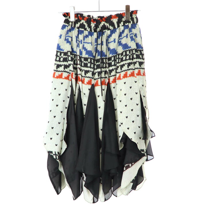 楽天市場】sacai サカイ 24AW Pattern Knit Print Skirt ニット  