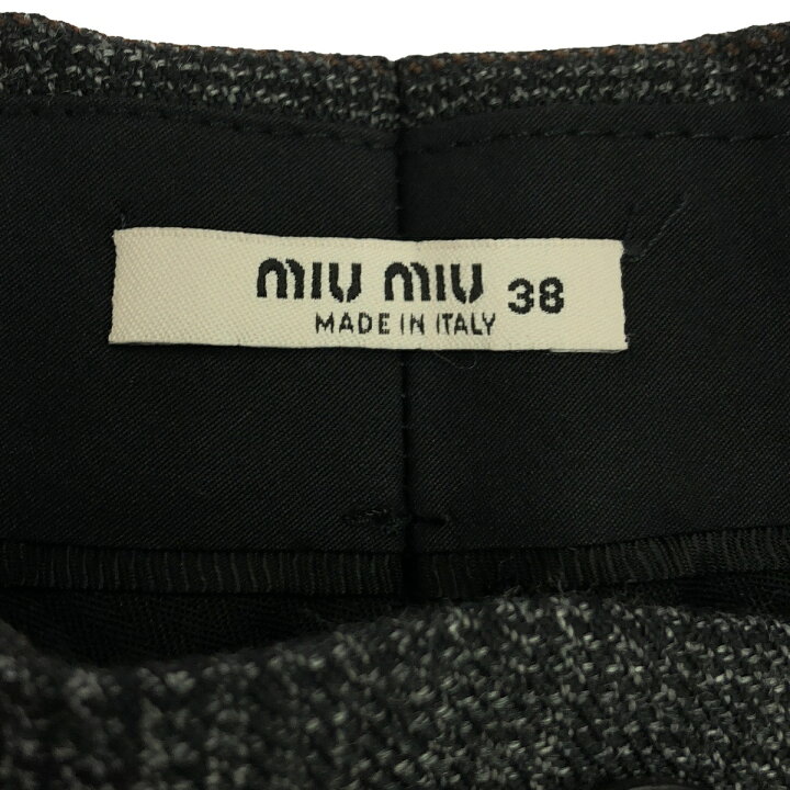 楽天市場】miu miu ミュウミュウ ウールテーパードチェックスラックス  