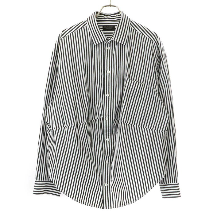 楽天市場】BALENCIAGA バレンシアガ 24SS Swing Striped Cotton Shirt 