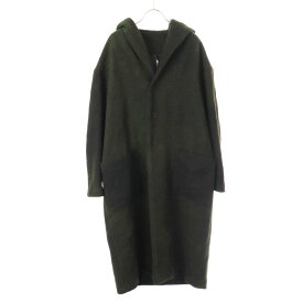 BIEK VERSTAPPEN ビークファースタッペン 18AW donegal wool tweed coat ツイードウールフーデッドコート グリーン S 【中古】 ITZ11RSY3N7K
