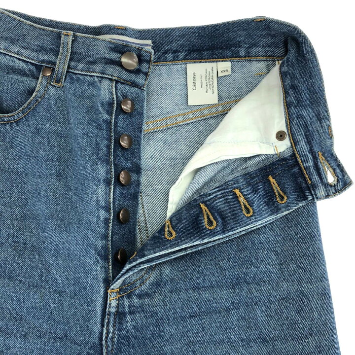 楽天市場】CristaSeya クリスタセヤ Bleached denim high-waisted 
