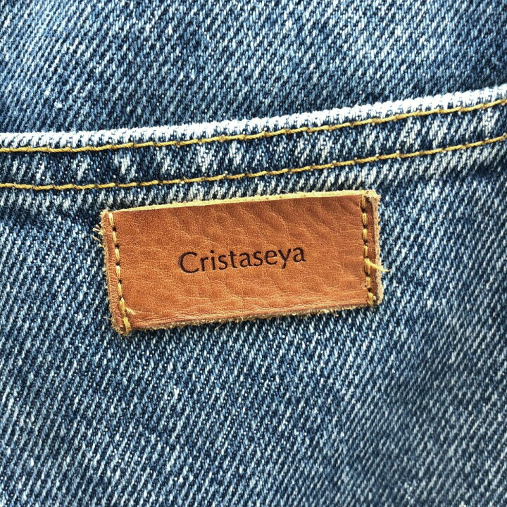 楽天市場】CristaSeya クリスタセヤ Bleached denim high-waisted 