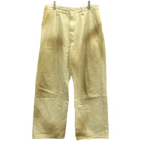 superNova. スーパーノヴァ 45do別注 Drill twill wide jeans ヴィンテージ加工ワイドデニムパンツ アイボリー L 【中古】 ITVXYK80W4SG