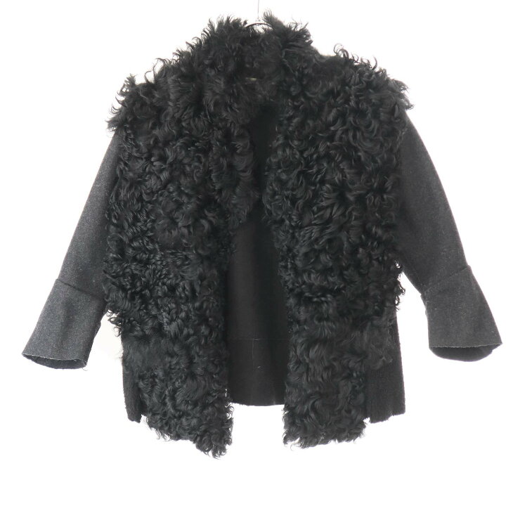 未使用】MARNI マルニ 最高級 本革 シープスキン ムートン フーデッド  