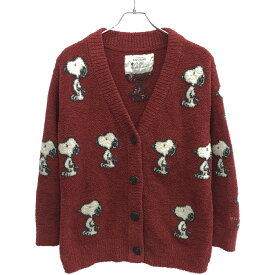 GELATO PIQUE ジェラート ピケ SNOOPY JQD スヌーピージャガードカーディガン パジャマ PWNT185111 レッド F 【中古】 ITQRJ37N8NLS