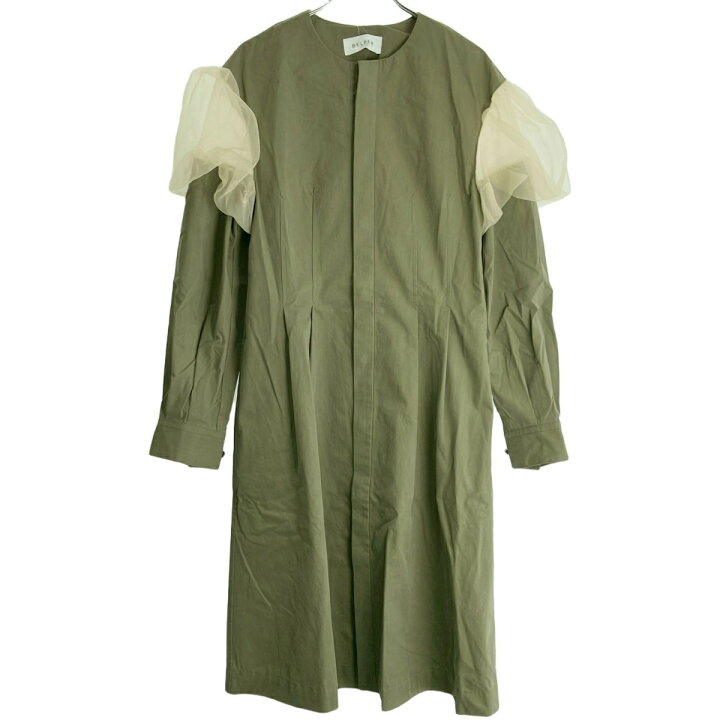 楽天市場】BELPER ベルパー 19SS パフスリーブノーカラーワンピース  