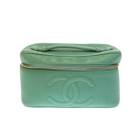 CHANEL シャネル 2000 Vanity Pouch Bag ヴィンテージ ヴァニティハンドバッグ ポーチ グリーン系 【中古】 IT6NEO6YRJW6