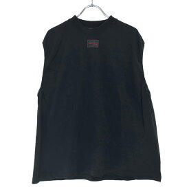 RAF SIMONS ラフシモンズ 23SS ロゴパッチノースリーブトップス Tシャツ 231-129B ブラック XS 【中古】 ITBLRJ1OU9Q0