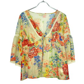 DENIM&SUPPLY RALPH LAUREN デニム&サプライ ラルフローレン Vネックシフォンブラウス ミックス XS 【中古】 IT15MDJS21NB