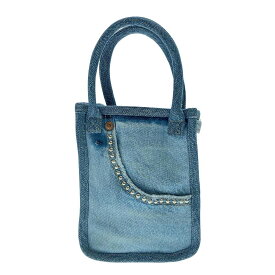 Jeanie Blue ジェニーブルー 25SS STUDS MINI TOTE スタッズミニデニムバッグ WGZ1051112C0007 インディゴ - 【中古】 ITAKAFZKPSQA